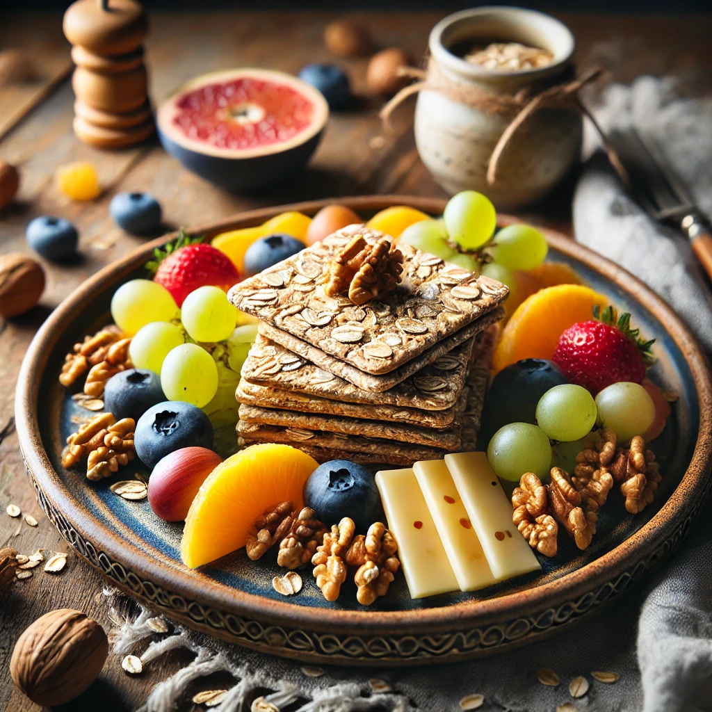 통곡물 크래커와 무염 치즈