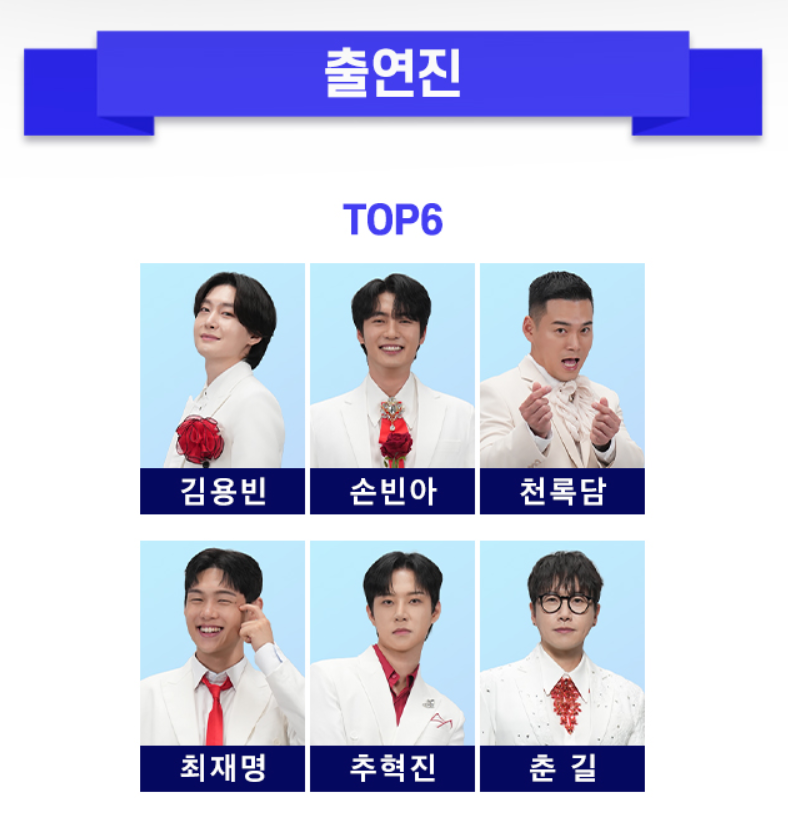 미스터트롯3 전국투어 대구 콘서트 출연진 TOP6