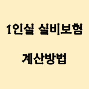 1인실 실비보험 계산방법