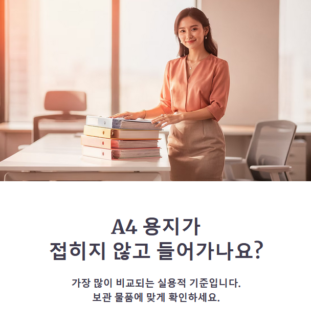 보관 물품에 따른 내부 용량과 구성 기준