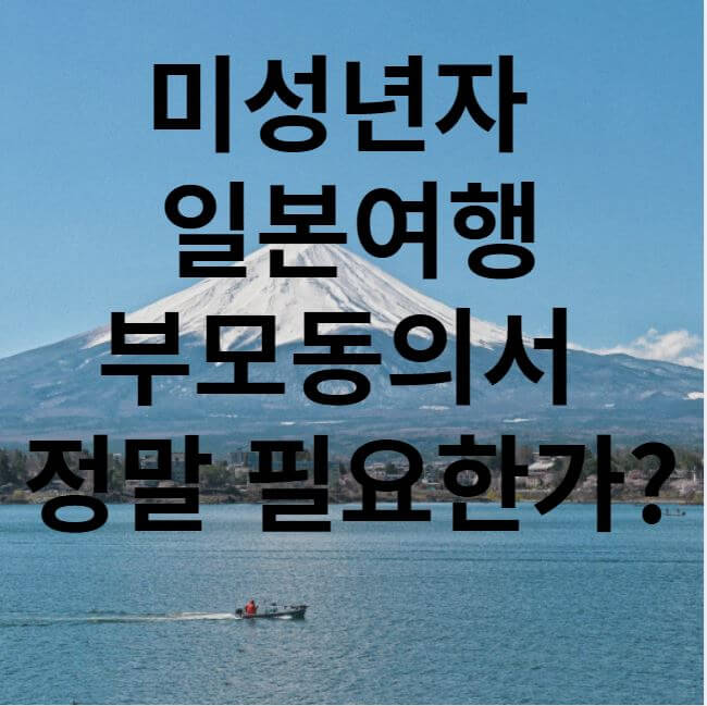 미성년자 일본여행 부모동의서 정말 필요한가? 썸네일 사진