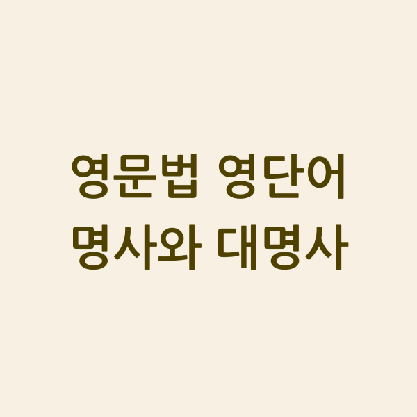 영단어 명사와 대명사 섬네일