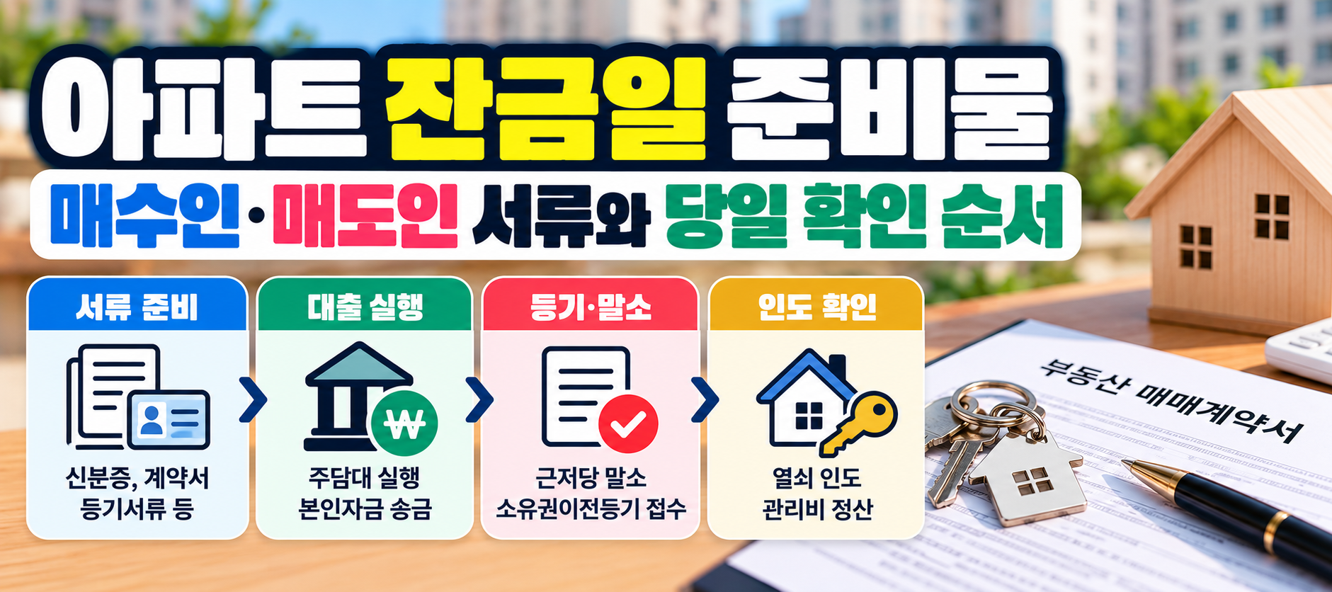 아파트 잔금일 준비물 매수인 매도인 서류와 등기 절차