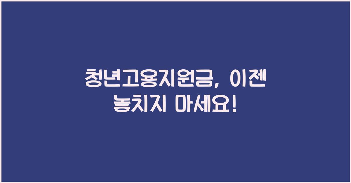 청년고용지원금