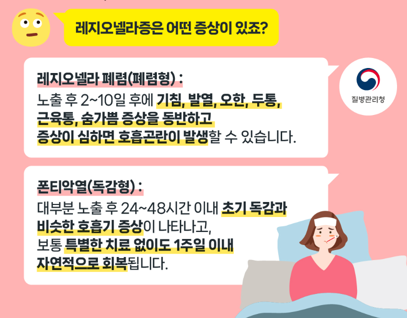 레지오넬라증 예방법-질병관리청