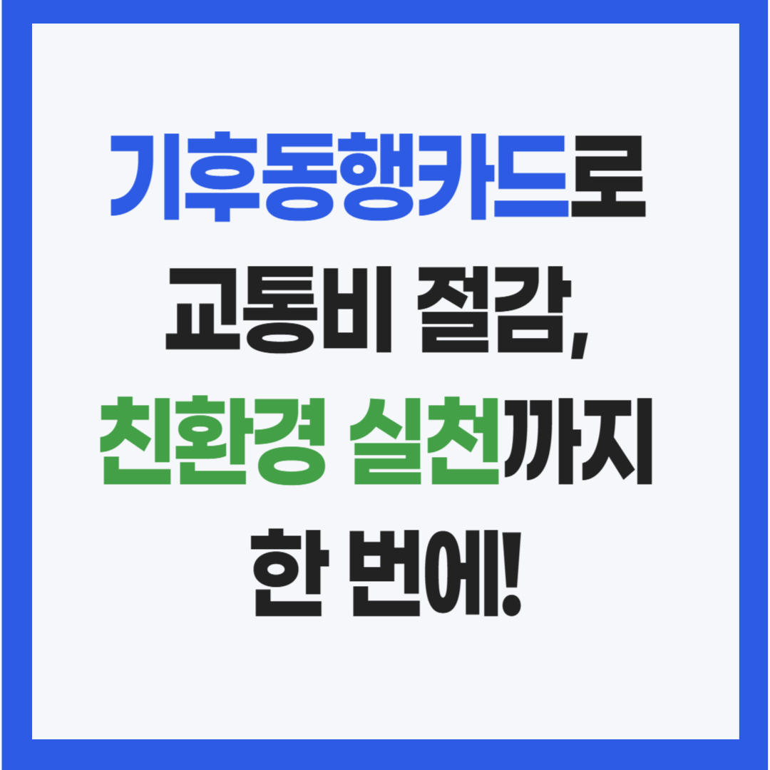 기후동행카드로 서울 대중교통 무제한 이용과 친환경 실천 인포그래픽