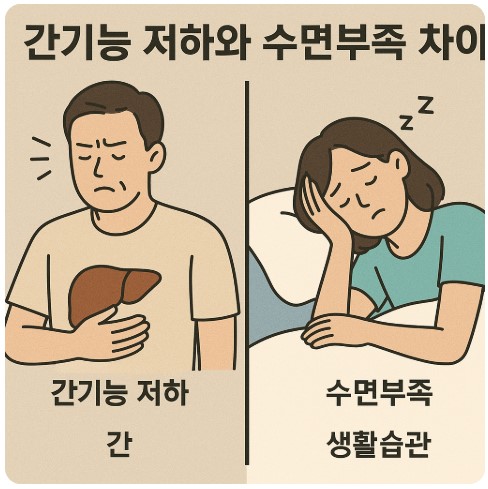 간기능 저하와 수면 부족 차이 이미지