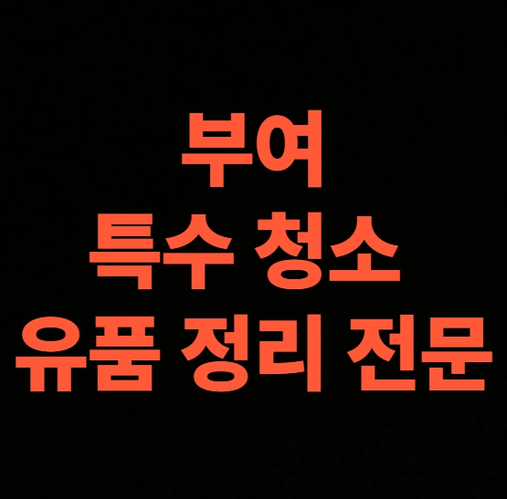 부여 고독사청소 업체