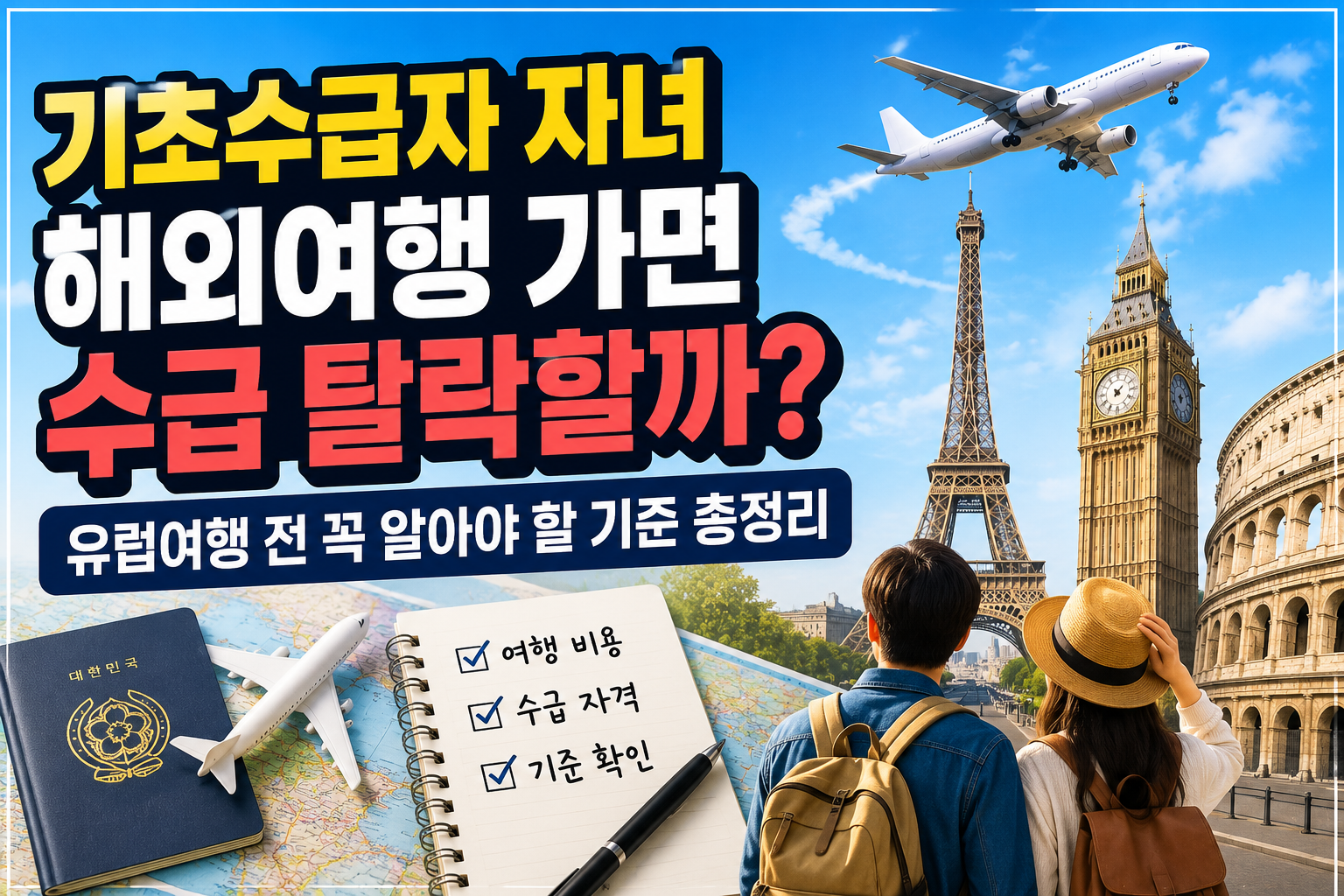 기초수급자 자녀 해외여행 가면 수급 탈락할까? 유럽여행 전 꼭 알아야 할 기준 총정리 관련 사진