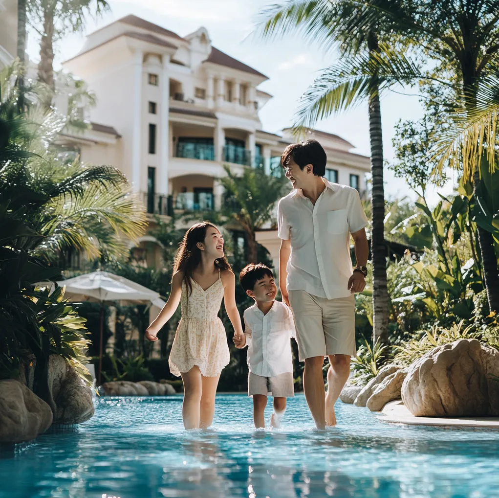 코타키나발루-수영장에서-수영하는-한국가족-08