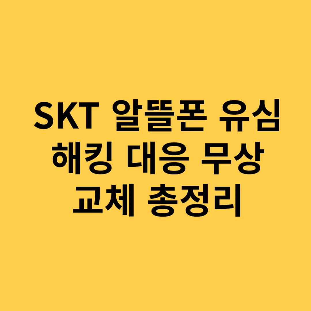SKT 알뜰폰 유심 해킹 대응 무상 교체
