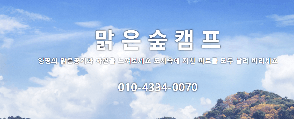 양평 남겨서 뭐 하게 맑은숲캠프