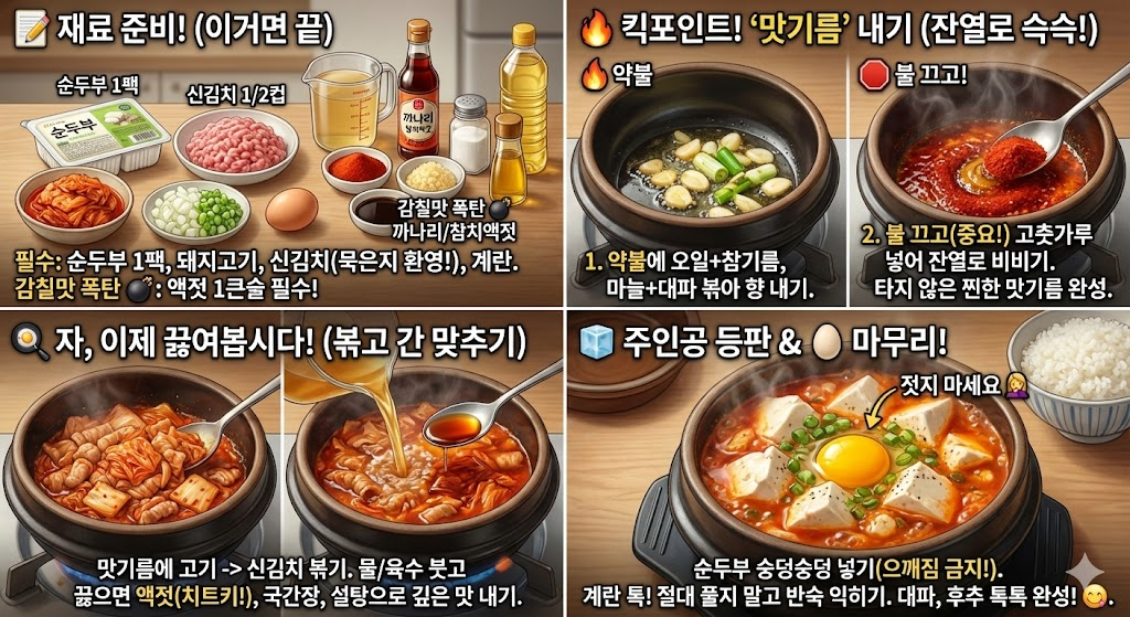 순두부찌개 맛있게 끓이는법