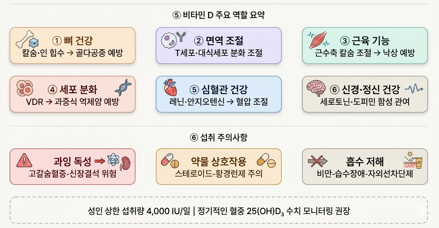 비타민D의 역할에 대한 요약 이미지