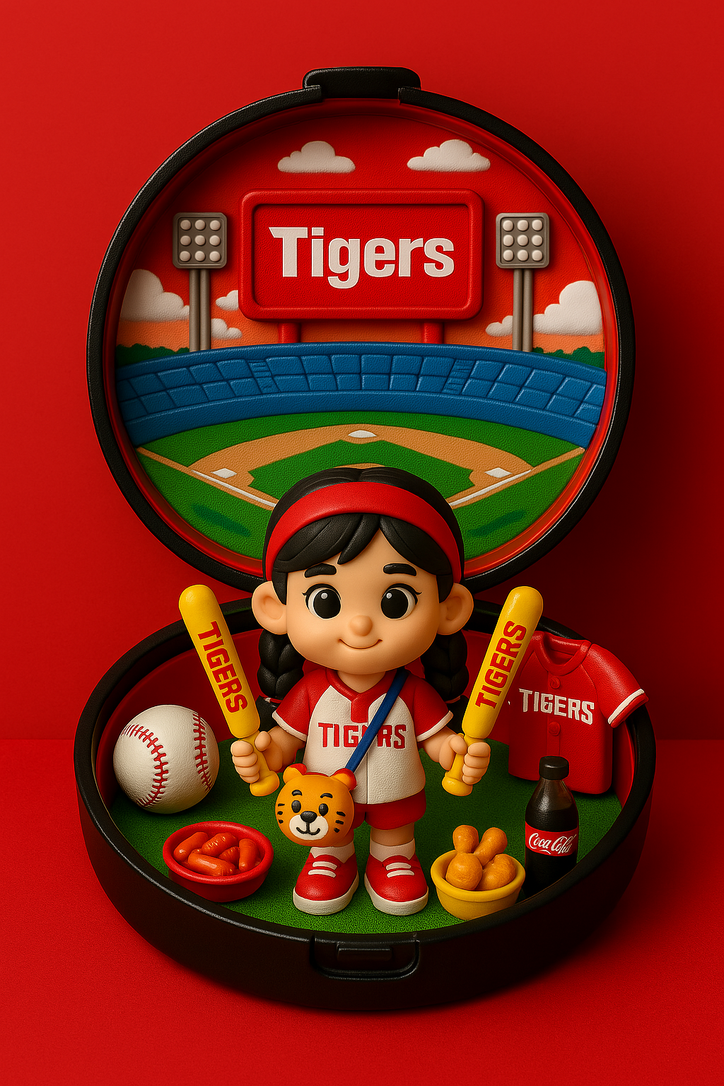 기아 타이거즈 컨셉으로 생성을 부탁한 폴리포켓 이미지