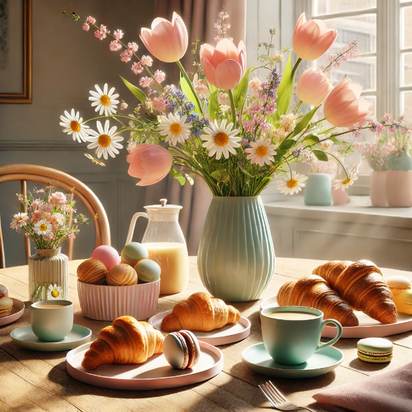 봄: 화사하고 생기 넘치는 홈 카페