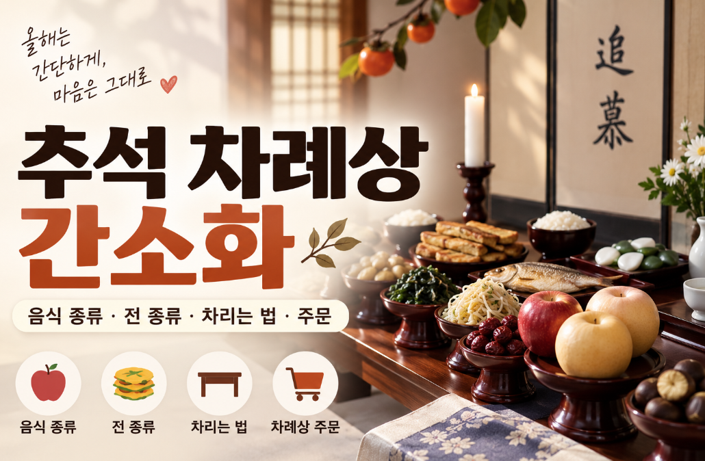 추석 차례상 간소화｜음식 종류&middot;전 종류&middot;차리는 법&middot;차례상 주문