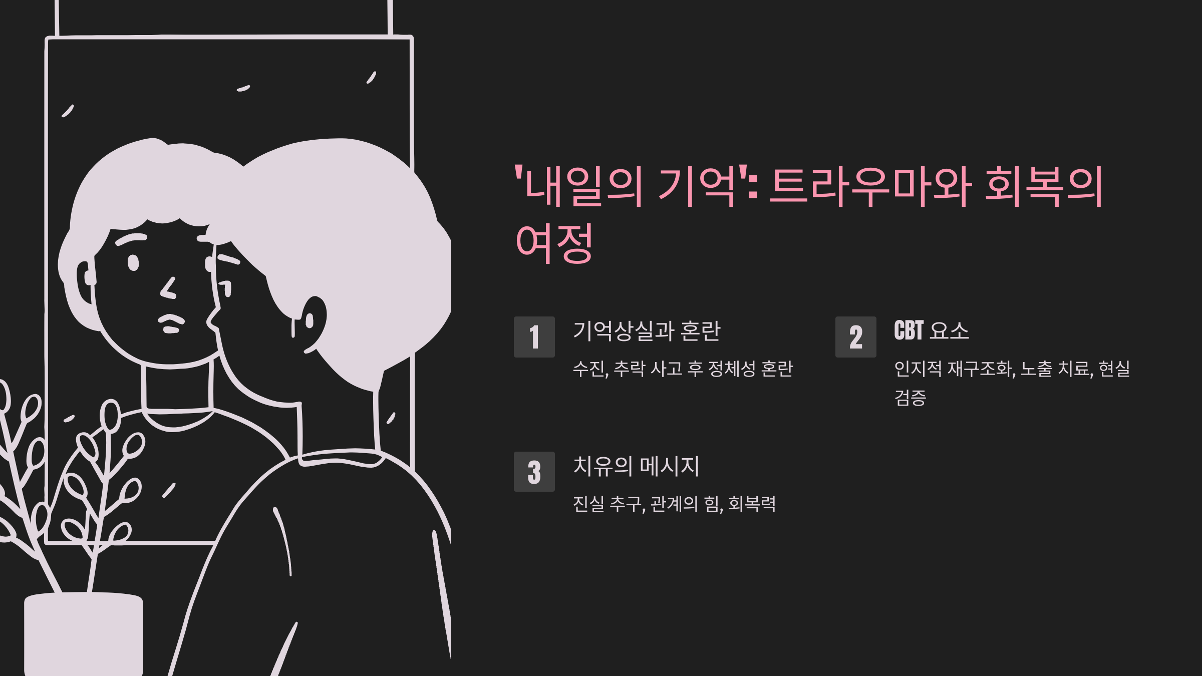 영화 〈내일의 기억〉에서 다루는 인지행동치료: 기억상실과 트라우마 극복의 여정