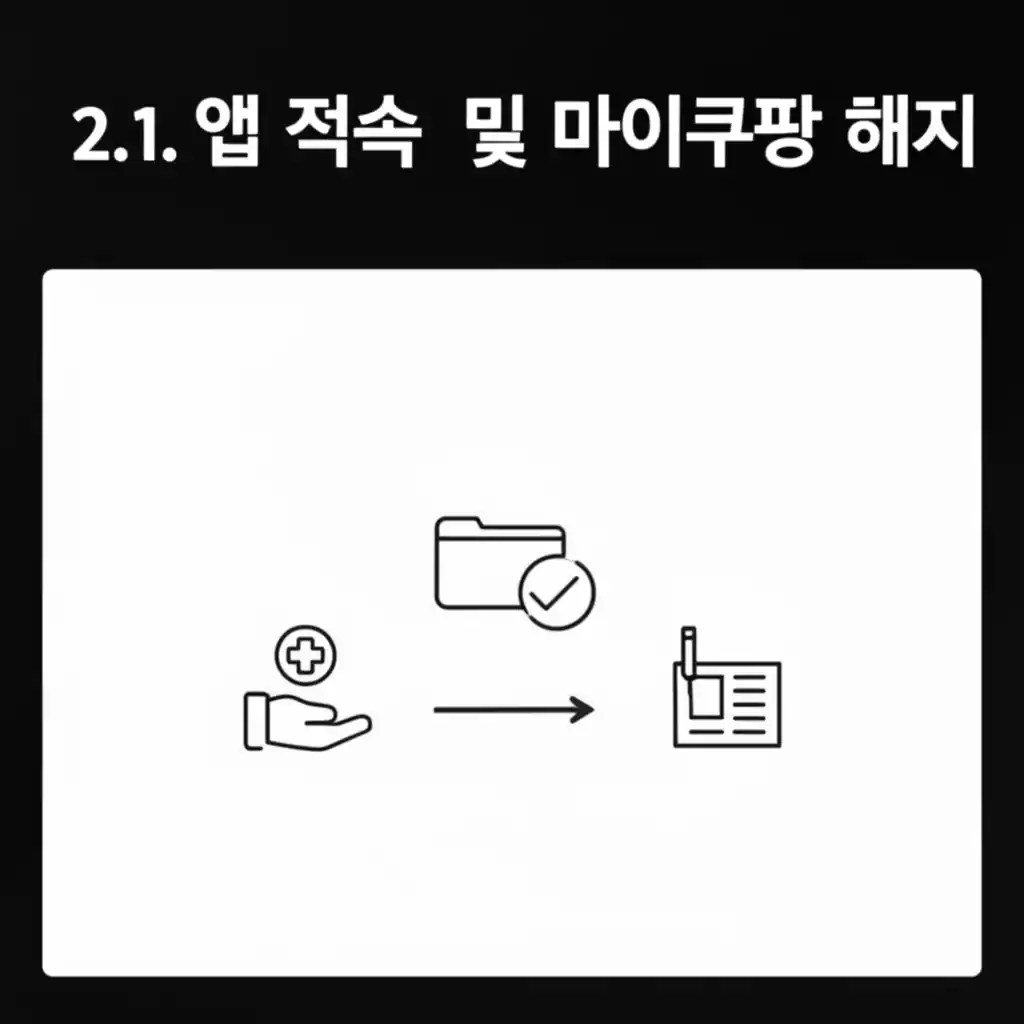 쿠팡 와우 월회비 해지를 위해 쿠팡 앱에 접속, 마이쿠팡으로 진입하는 화면입니다.