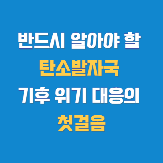 반드시 알아야 할 탄소발자국 기후 위기 대응의 첫걸음