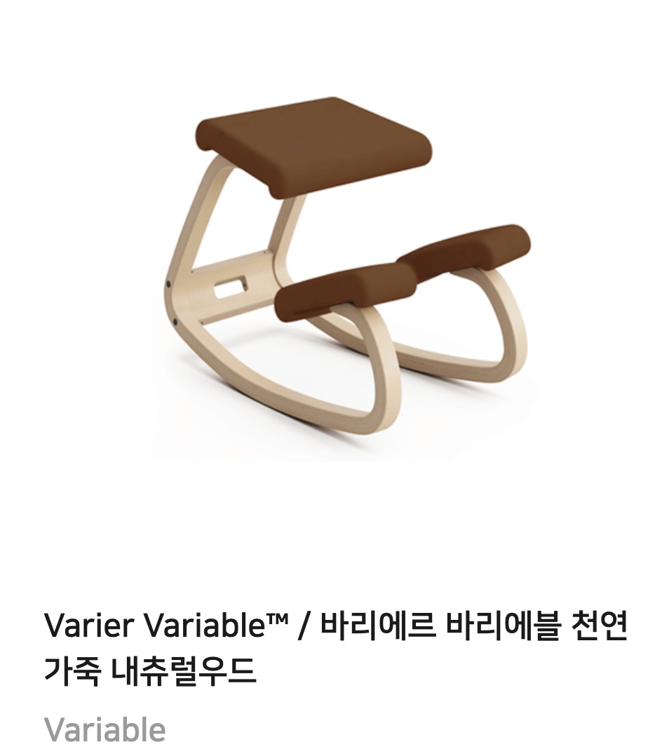 Varier 바리에르 의자 장시간 디스크 척추 자세교정 무릎의자