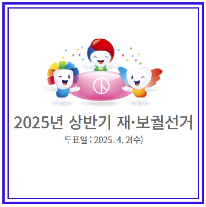 2025년 재보궐선거 지역 및 투표안내