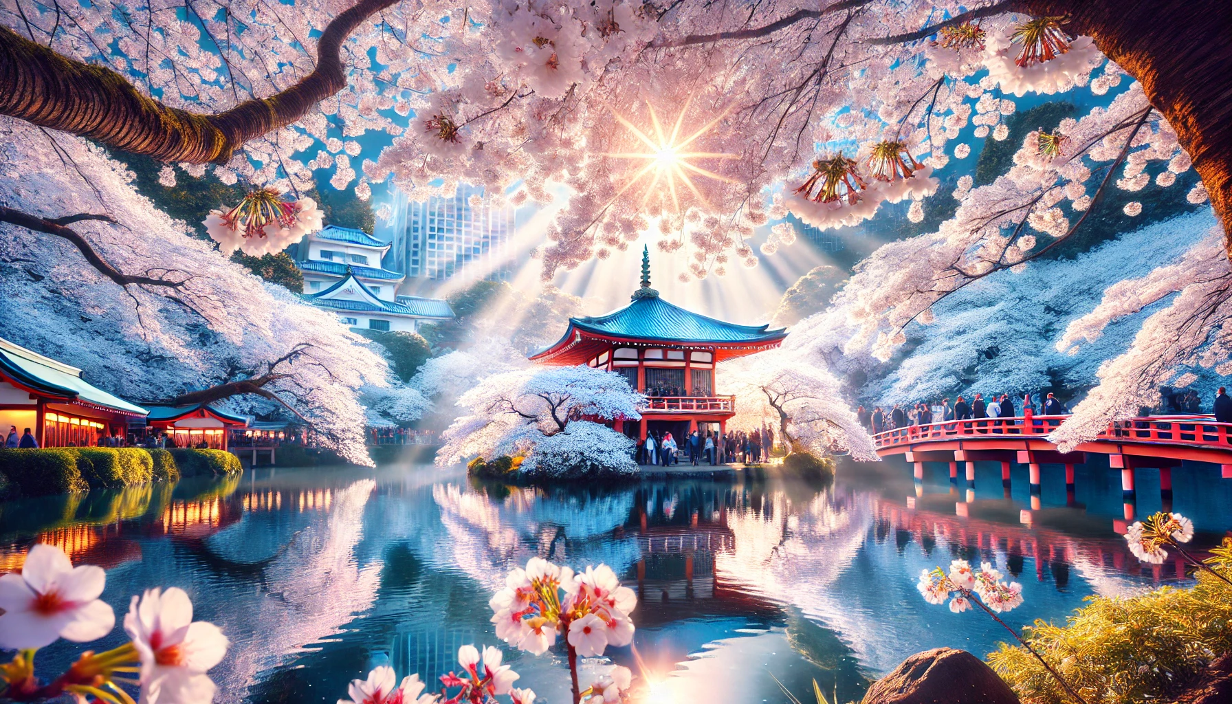 일본 우에노 공원 벚꽃