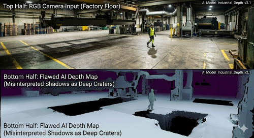 현장에서 겪은 조명/그림자 오류 화면