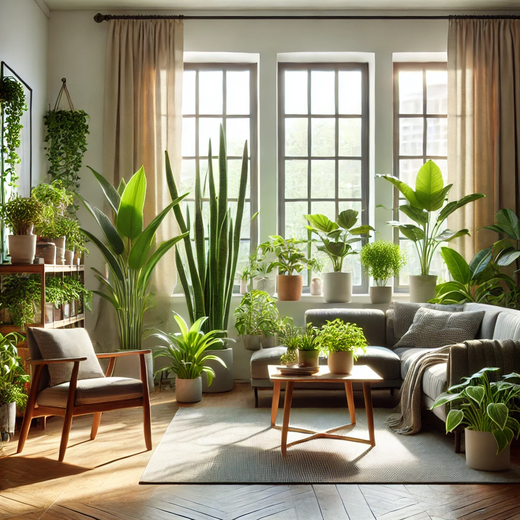 집안에 다양한 식물을 키움으로서 미세먼지 걱정에서 벗어날 수 있다.