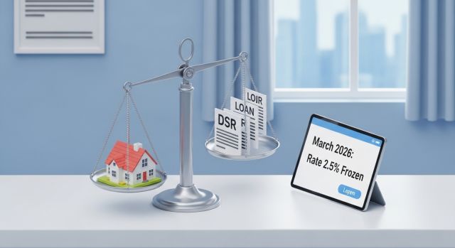 2026년 한국은행 기준금리 2.5% 동결 추이를 보여주는 경제 그래프와 서류 가방