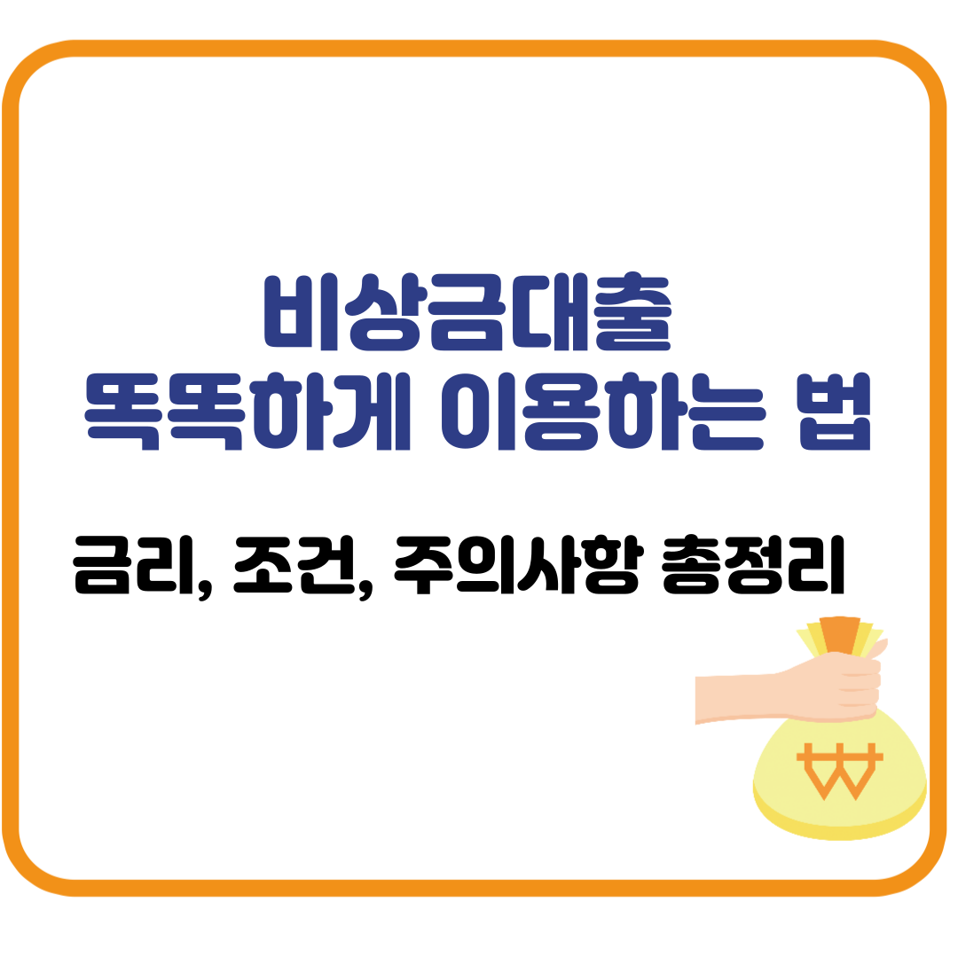 비상금대출 똑똑하게 이용하는 법 &ndash; 금리, 조건, 주의사항 총정리