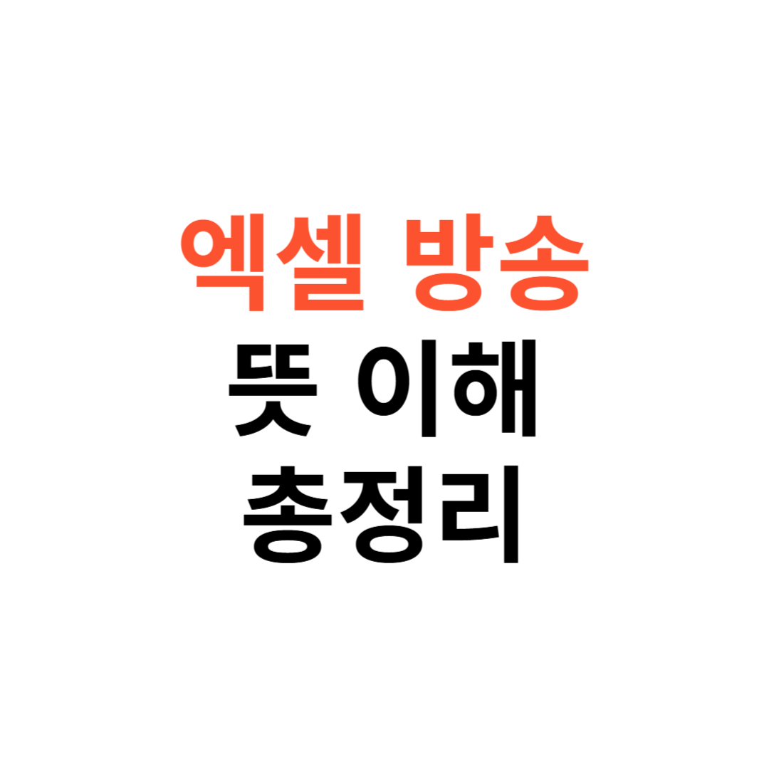 엑셀방송 뜻