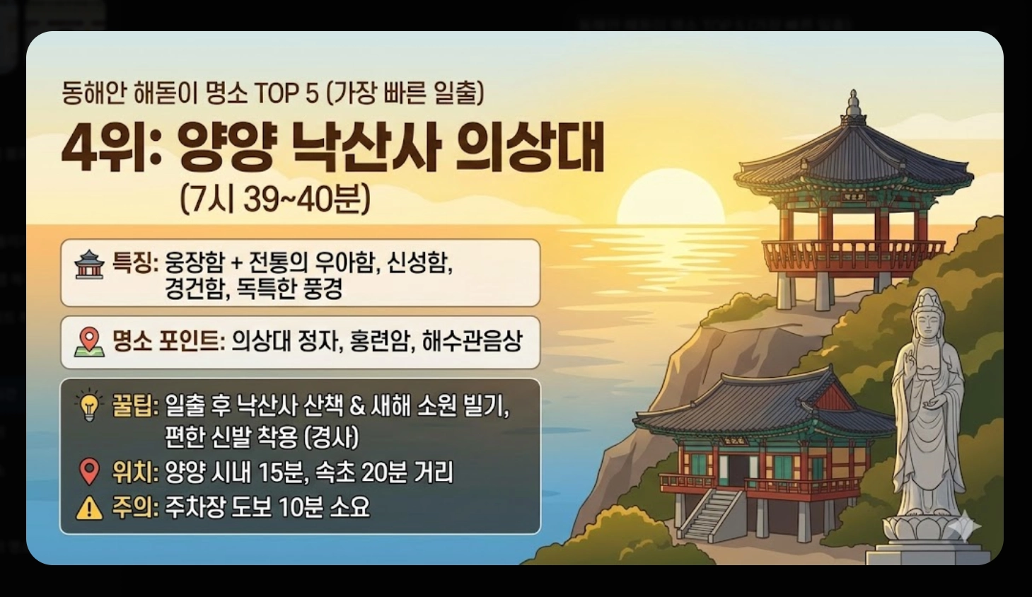 2026년 지역별 해돋이 시간 완벽 정리