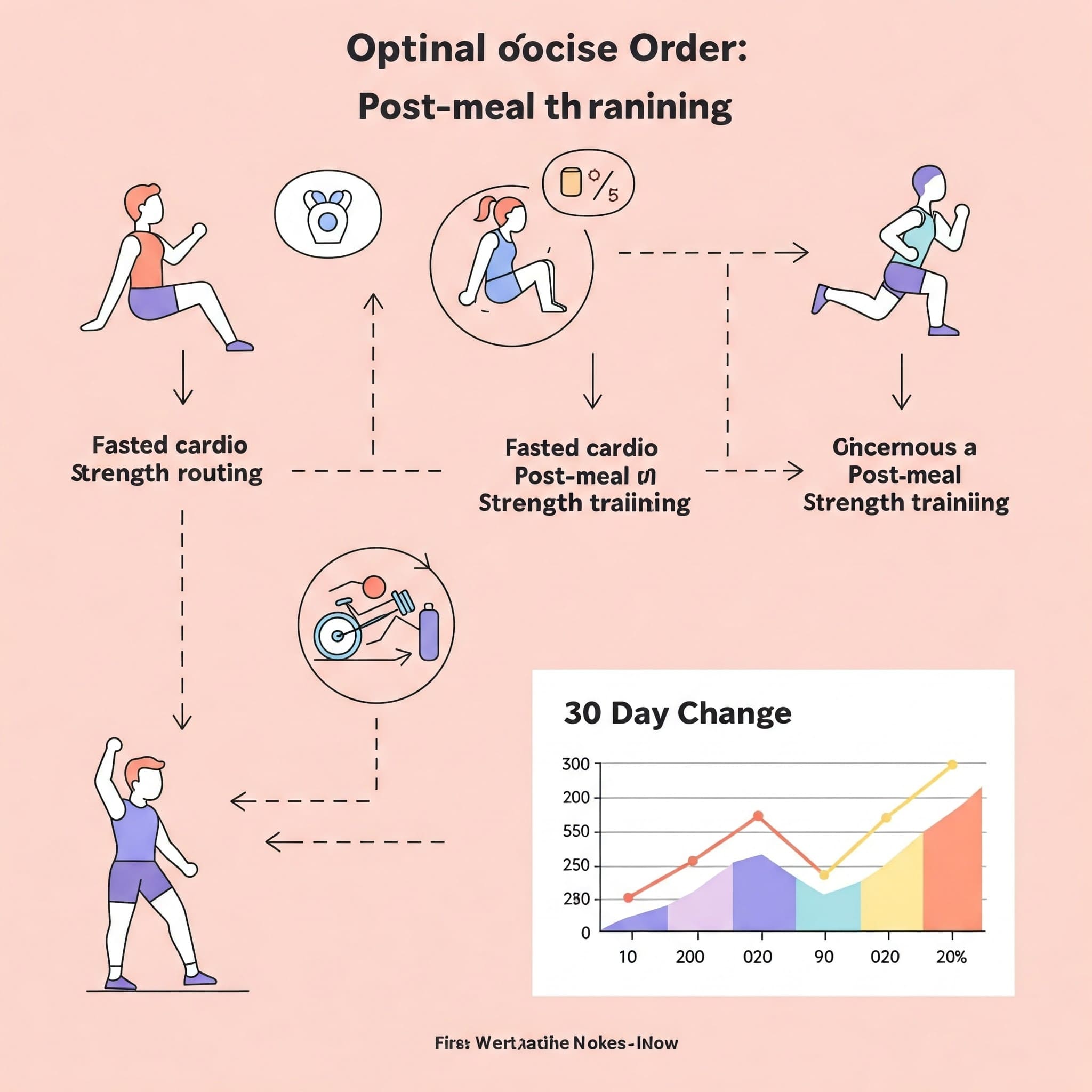 식후 근력 순서를 화살표로 보여주는 다이어그램