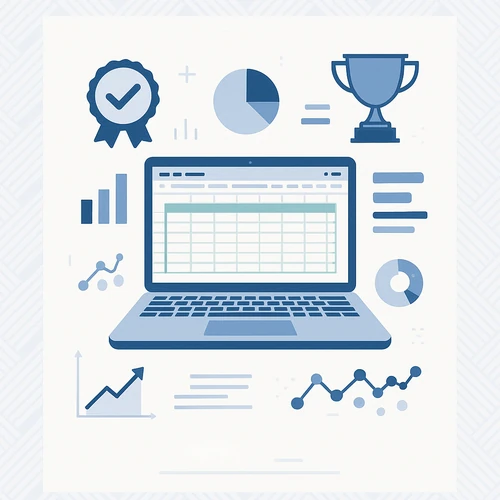 컴퓨터활용능력 2급 자격증 가이드 썸네일 - 엑셀 스프레드시트와 데이터 차트를 활용한 사무자동화 자격증 이미지