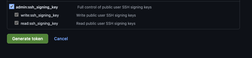 Generate token 클릭