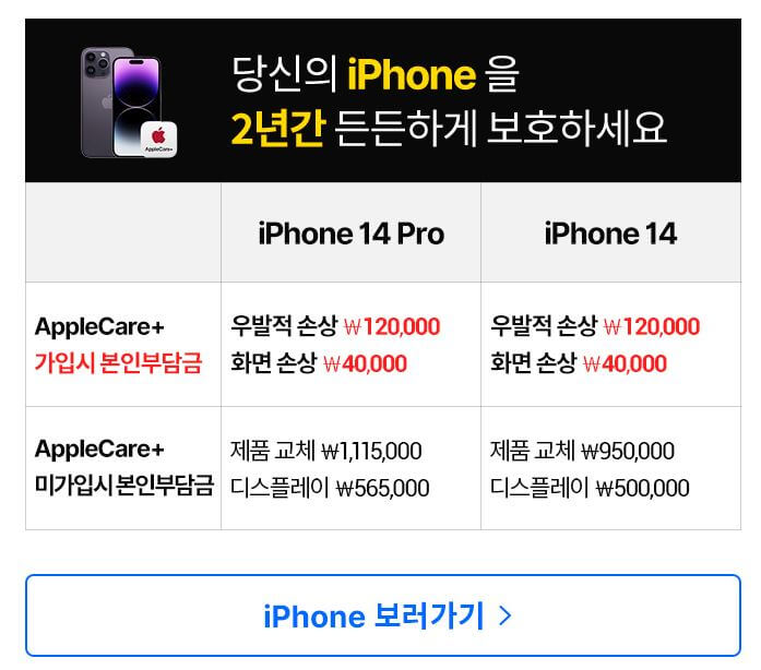아이폰 애플케어 가격비교