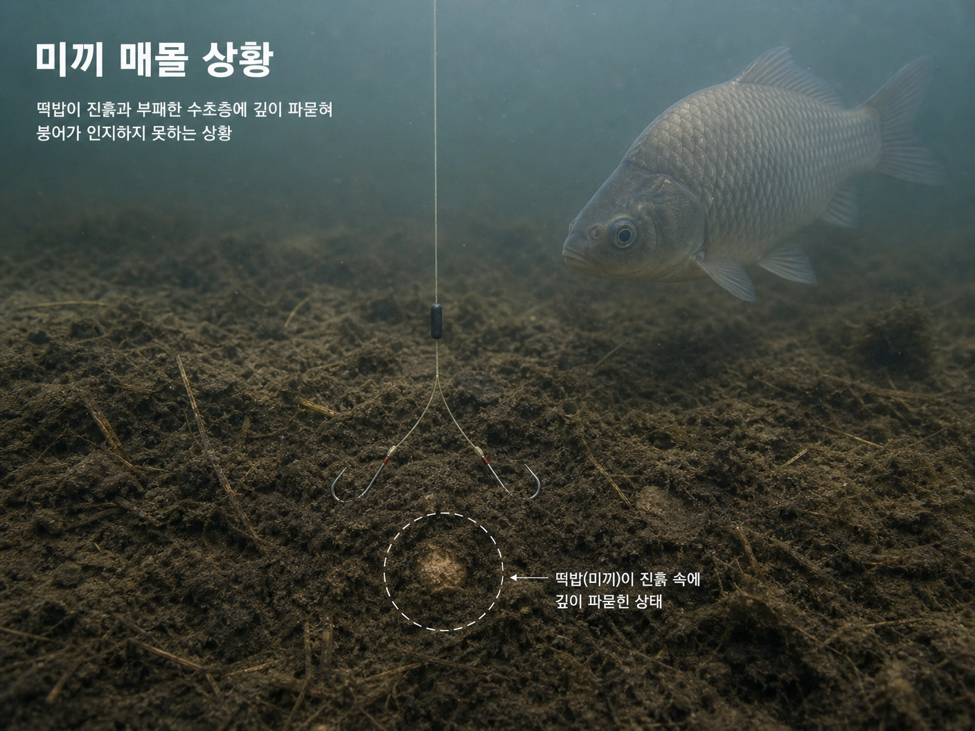 미끼매몰상황