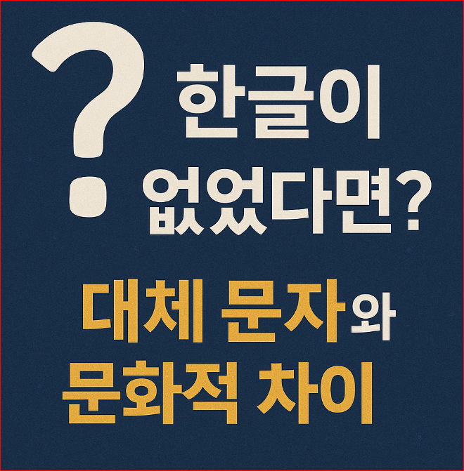 한글이 없었다면? 2025년 대체 문자와 문화적 차이 총정리