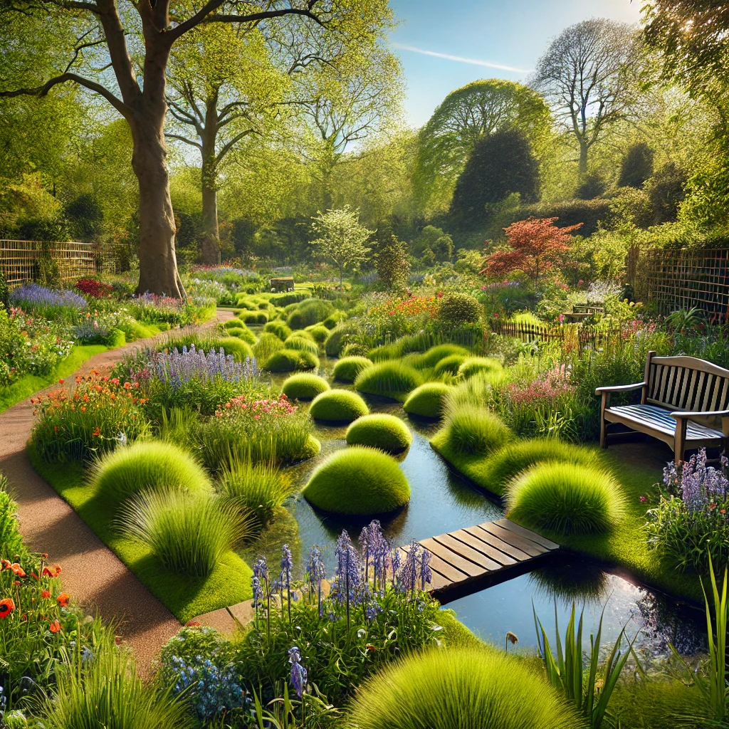 봄을 맞이한 그라스 정원이 눈부시다.