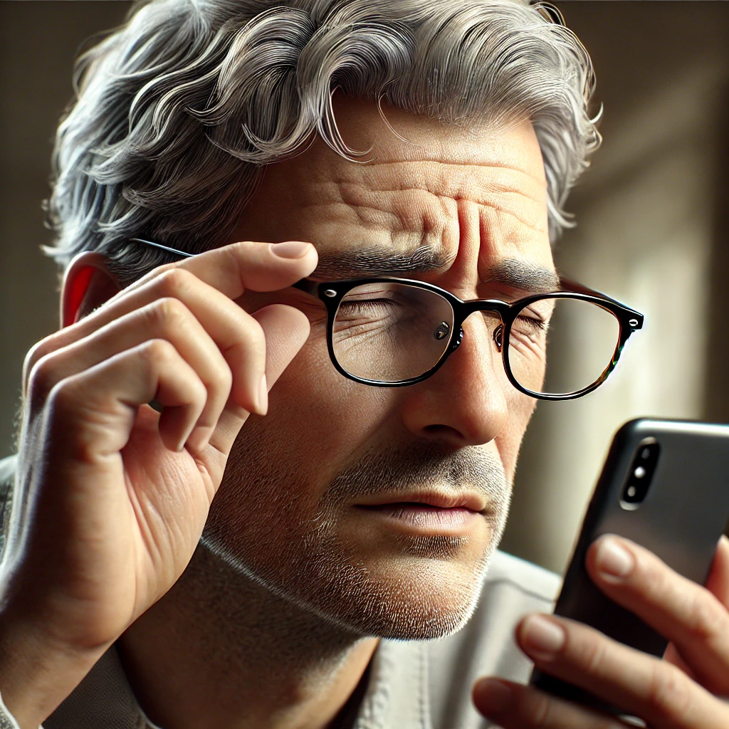 노안-증상이-생긴-남자