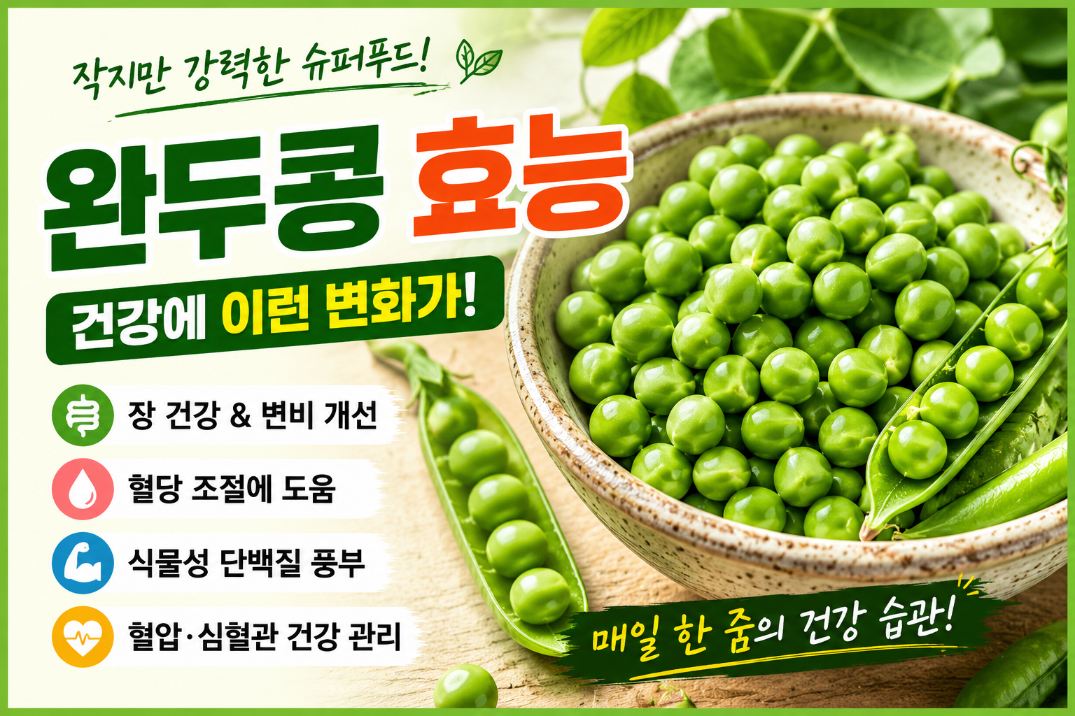 완두콩 효능 총정리|다이어트·혈당·장 건강에 좋은 이유