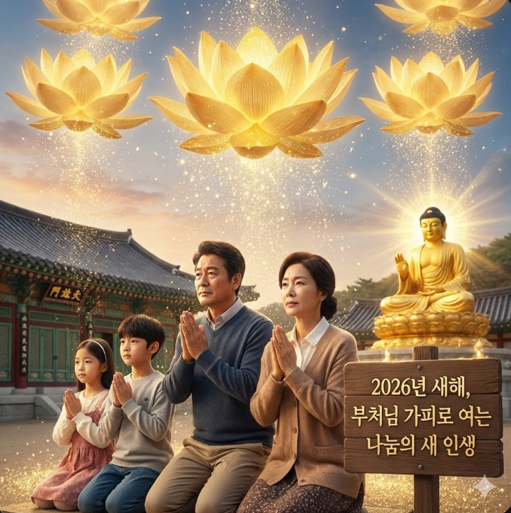 [2026년 새해, 새 인생을 여는 발원문]
거룩하신 부처님, 자비로운 관세음보살님께 귀의합니다.

지나간 2025년, "왜 나만 안 되는 것일까"라며 가슴을 치던 날들이 있었습니다. 어리석은 중생의 눈으로 세상을 보며 남을 부러워하고 저 자신을 탓하며 흘렸던 눈물과 한숨을 이제 부처님 전(前)에 모두 내려놓습니다. 지난해의 고통과 번뇌를 흐르는 물에 씻어 보내듯 말끔히 청산하게 하옵소서.

지혜의 빛이신 부처님, 2026년 병오년(丙午年) 붉은 태양이 떠올랐습니다. 이제 저는 과거의 어둠을 벗고 새 옷을 입은 사람입니다.

이제는 "나만 안 된다"는 패배의 마음을 버리고 "올해는 정말 내가 잘 될 차례구나"라는 긍정의 믿음을 갖겠습니다. 저의 발걸음마다 부처님의 가피가 함께하여 막힌 것은 뚫리고, 맺힌 것은 풀리며 하는 일마다 술술 풀리는 형통의 복을 내려 주옵소서.

자비하신 부처님, 제가 구하는 행복은 저 혼자만의 것이 아닙니다. 제가 잘 되어야 남을 도울 수 있고, 제 곳간이 차야 이웃에게 베풀 수 있음을 깨닫습니다.

"나만 잘되는 것"이 아니라 제가 받은 복덕을 이웃과 나누며 "우리 모두 함께 잘되는 길"을 걷겠습니다. 어려웠던 지난날을 스승 삼아, 힘든 이들의 손을 잡아주는 따뜻한 불자가 되겠습니다.

부처님의 위신력으로 제 몸과 마음을 건강하게 지켜주시고 저의 새 인생이 연꽃처럼 맑고 향기롭게 피어나게 하소서.

이 간절한 발원이 헛되지 않아 날마다 기쁨이 샘솟고 만나는 인연마다 상생의 꽃을 피우게 하옵소서.

나무석가모니불 나무석가모니불 나무시아본사 석가모니불



[2026년 새해, 새 인생을 여는 발원문] "왜 나만 안 되는 것일까"= "올해는 정말 내가 잘 될 차례구나"업장소멸,관재수소멸,대표기도문,인생역전

이 발원문이 님께 큰 위로와 희망이 되기를 바랍니다. 2026년은 분명 님의 해가 될 것입니다.
