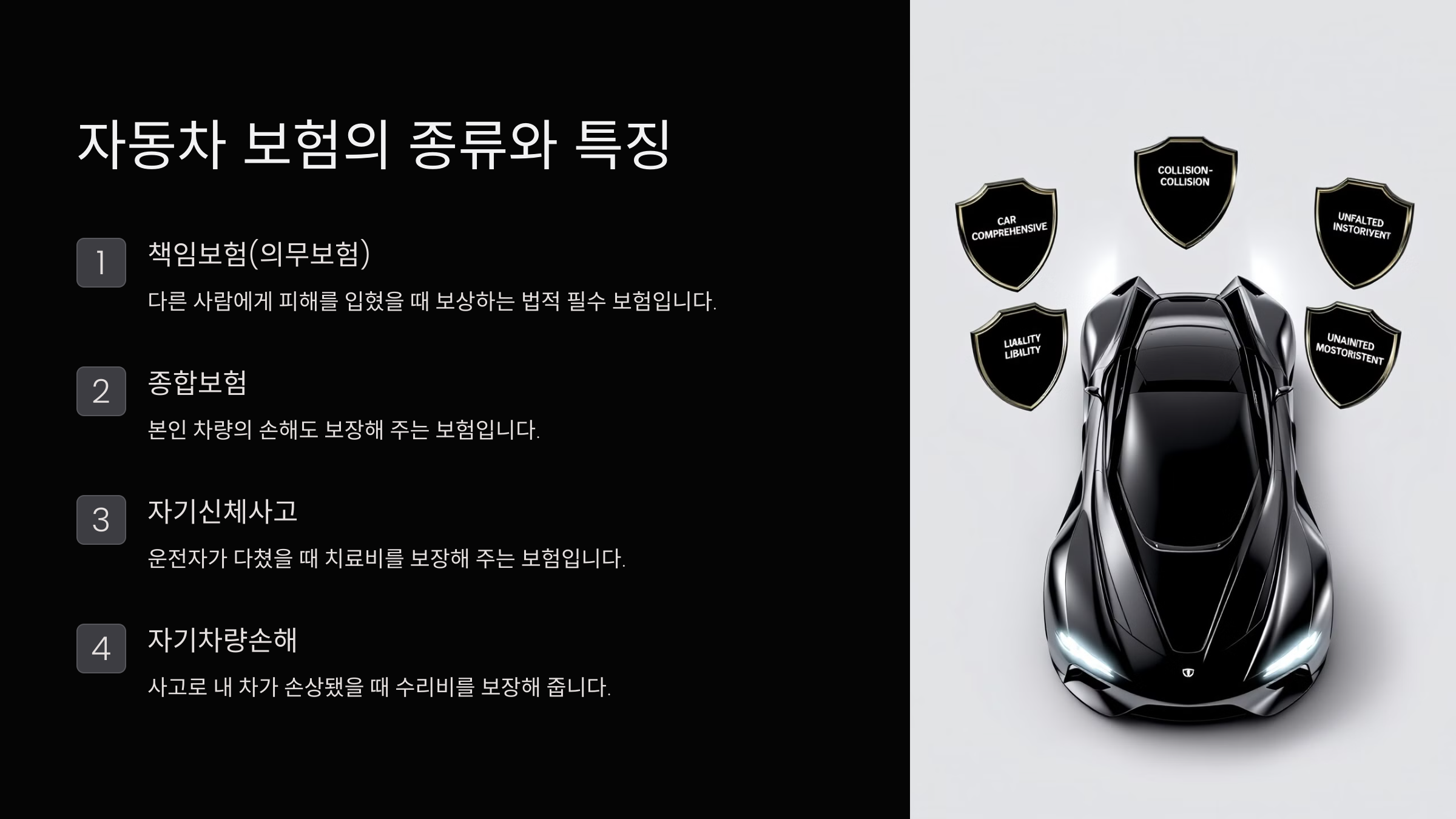 자동차 보험의 종류와 특징