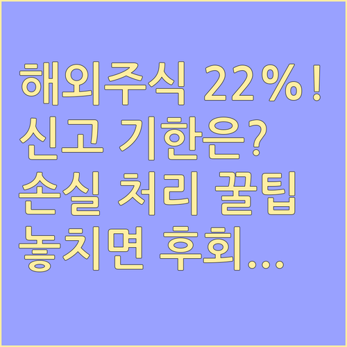 해외주식 매매차익 양도세 22% 신고..