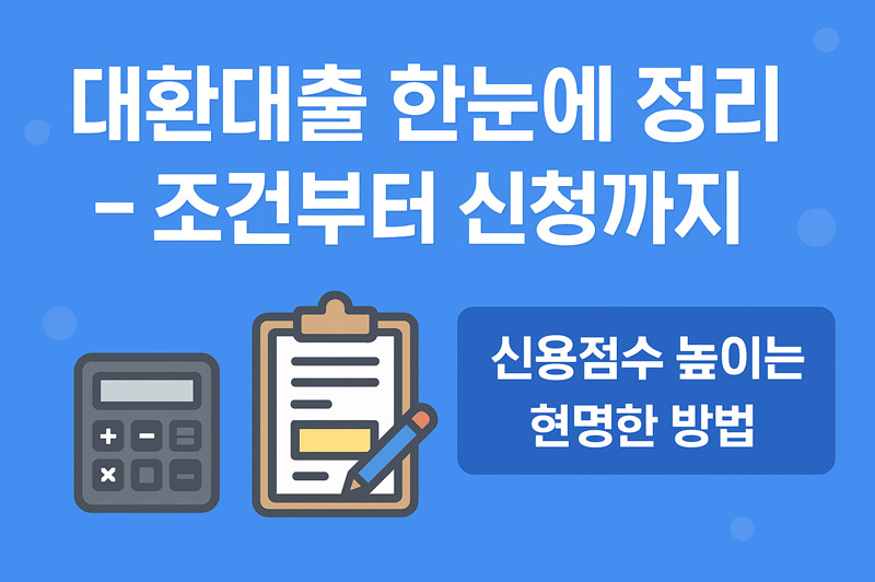 대환대출 조건 및 신청 절차 A to Z – 신용점수 높이는 현명한 방법