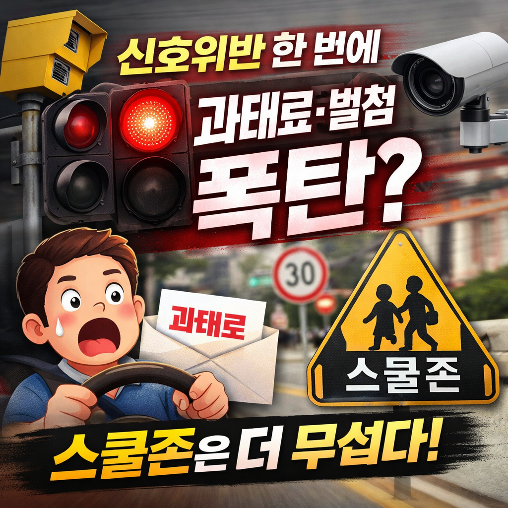 &ldquo;신호위반 과태로 벌점&ldquo; 문구 이미지