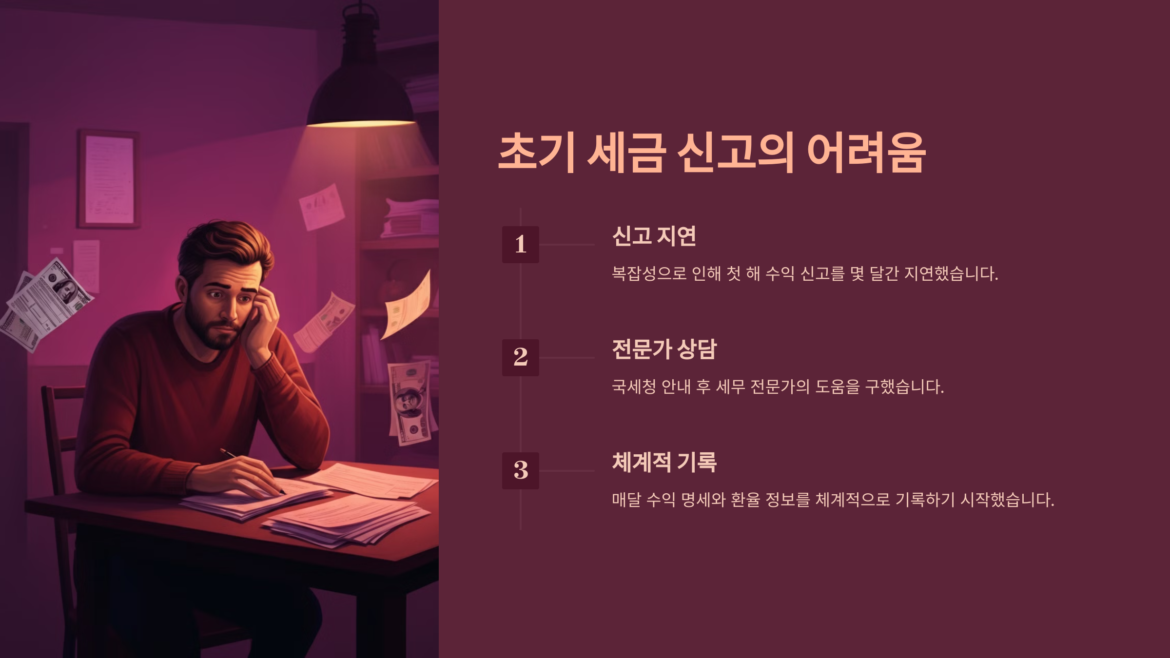 초기 세금 신고의 어려움