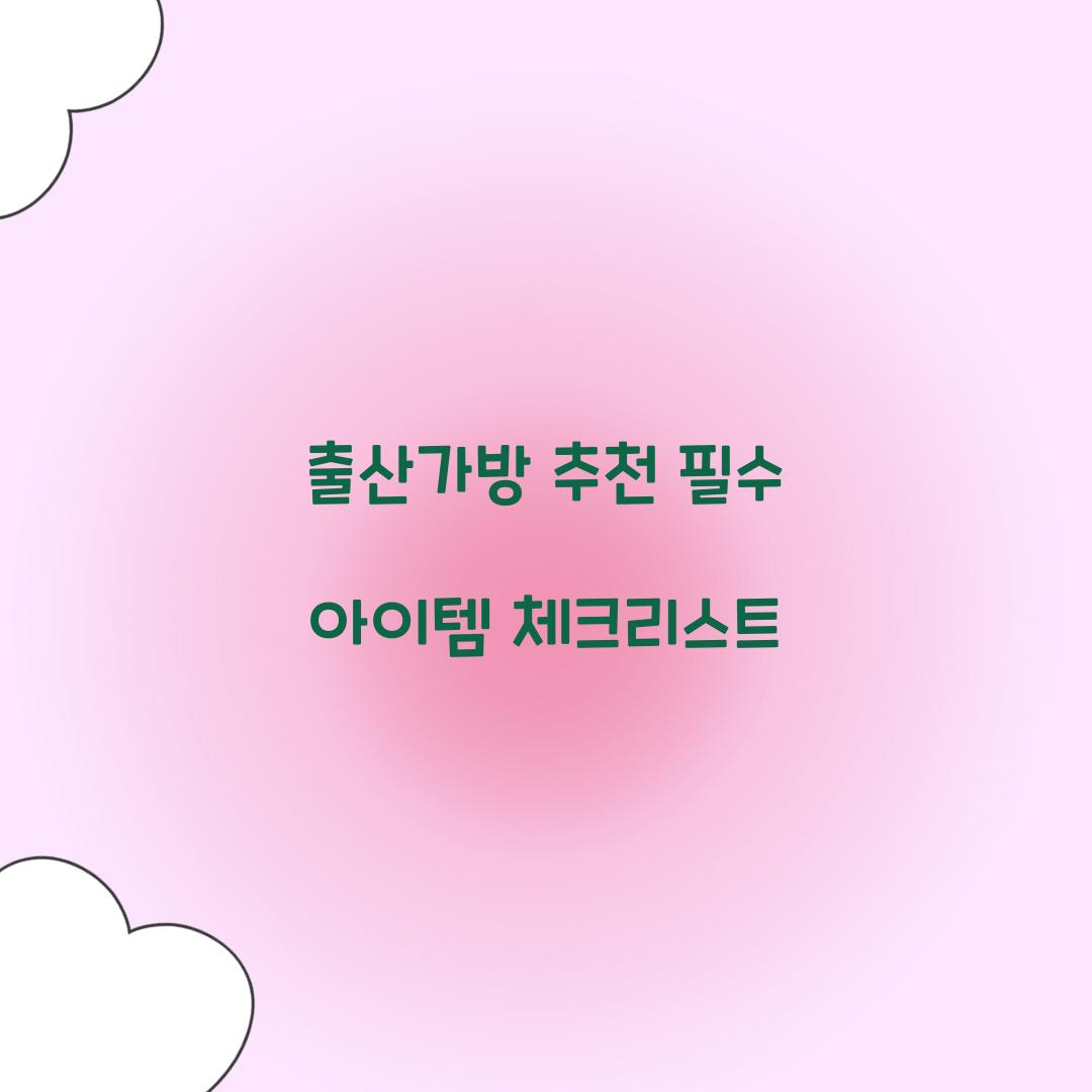 출산가방 추천