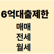 (6억원 대출제한) 매매냐 전세냐 월세냐?